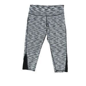 CHAMPION CAPRI WORKOUT GYM‎ LEGGING GRAY WHITE BLACK SPACEDYE L